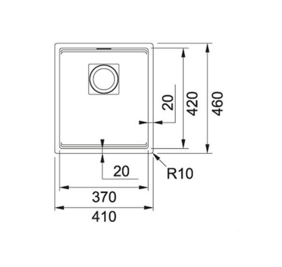 Franke KNG 110-37 granitinė plautuvė, ekscentrinis ventilis