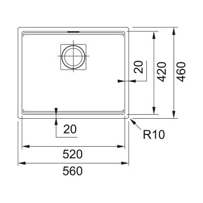 Franke KNG 110-52 granitinė plautuvė, ekscentrinis ventilis