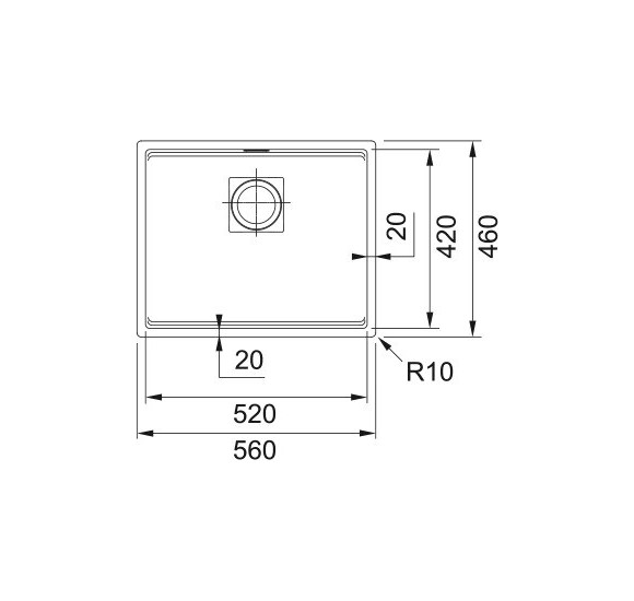 Franke KNG 110-52 granitinė plautuvė, ekscentrinis ventilis