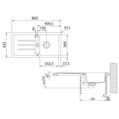 Franke STG 614 granitinė plautuvė, užkemšama ranka