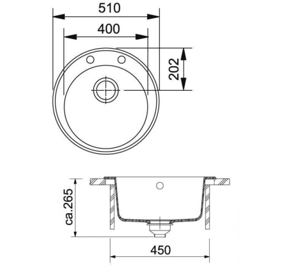 Franke ROG 610-41 granitinė plautuvė eksentrinis ventilis, nerūdijančio plieno rankenėlė ir perlaja
