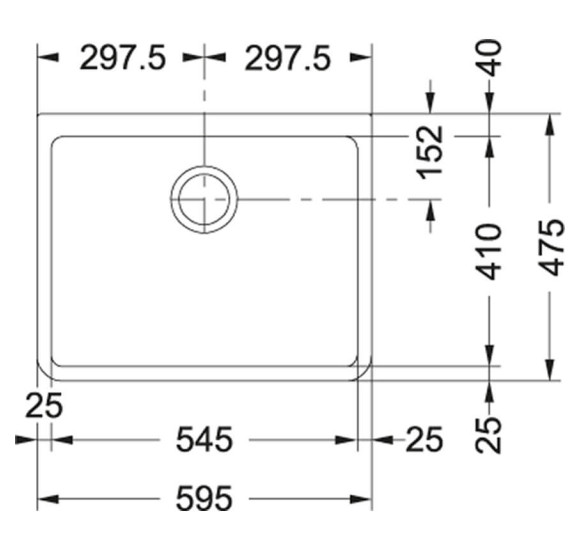 Franke BAK 710 keraminė plautuvė, balta