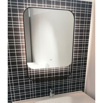 Balteco PO veidrodis su apšvietimu ir juodu rėmeliu