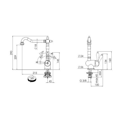 Maišytuvas plautuvei Franke Old England, pasirenkama spalva