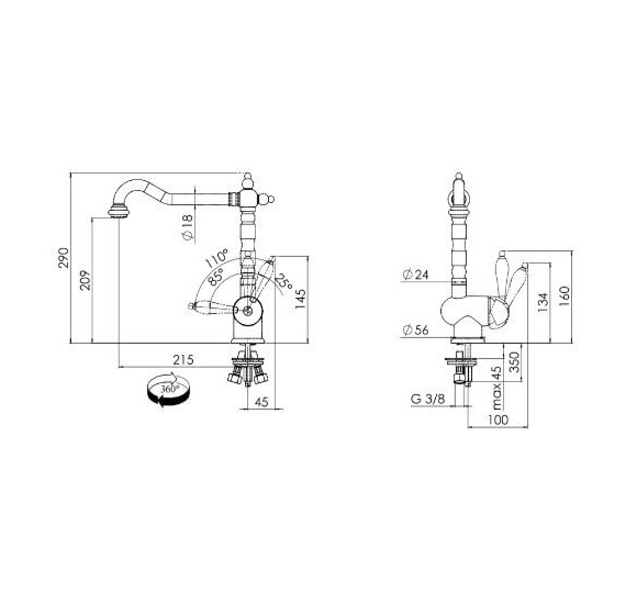 Maišytuvas plautuvei Franke Old England, pasirenkama spalva