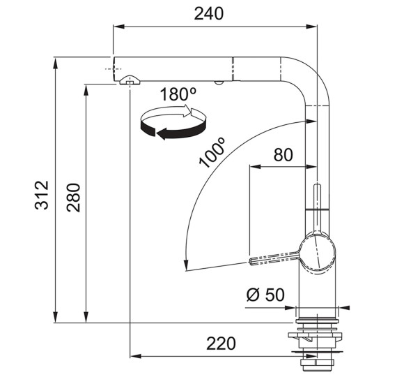 Franke Active L maišytuvas su ištraukiamu dušeliu, pasirenkama spalva