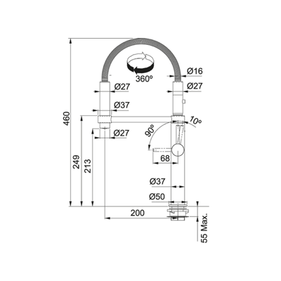 FRANKE PESCARA 360° chromuotas maišytuvas