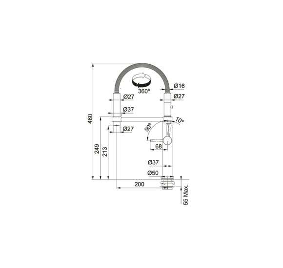 FRANKE PESCARA 360° chromuotas maišytuvas
