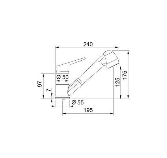 Franke NOVARA-PLUS virtuvinis maišytuvas su ištraukiama žarna, pasirenkama spalva