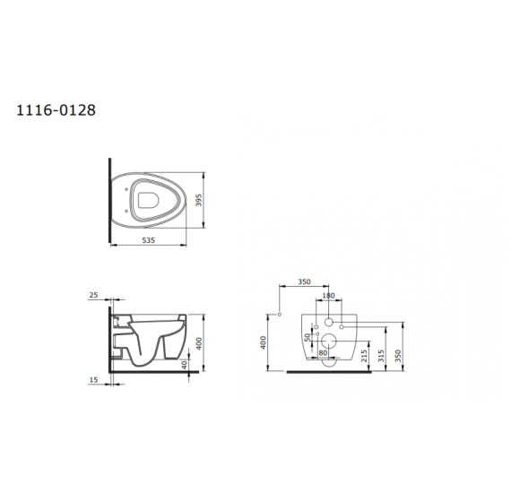 BOCCHI Etna pakabinamas klozetas (1116), be dangčio