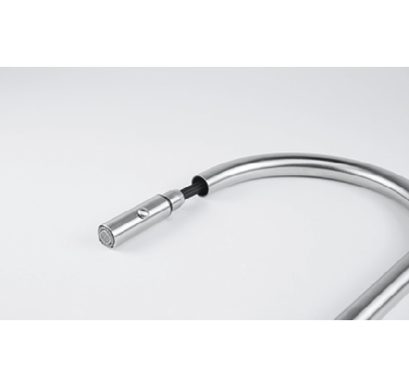 Franke maišytuvas plautuvei EOS-NEO su nerūdijančio plieno korpusu ir ištraukiama žarna-dušeliu