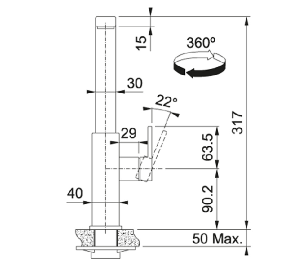 Franke maišytuvas plautuvei MYTHOS, pasirenkama spalva