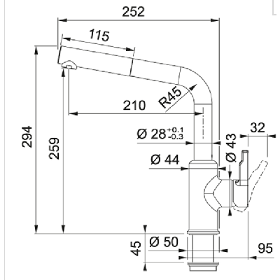 Franke Urban maišytuvas plautuvei su ištraukiamu dušeliu, pasirenkama spalva