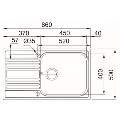 Franke RPX 611-86 XL nerūdijančio plieno plautuvė, ekscentrinis ventilis