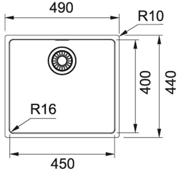 Franke MRX 110-45 nerūdijančio plieno plautuvė, užkemšamas vent.