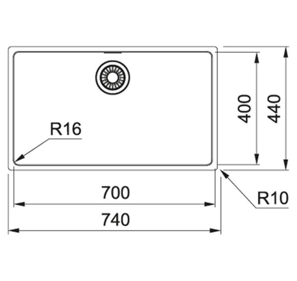 Franke MRX 110-70 nerūdijančio plieno plautuvė, užkemšamas vent.