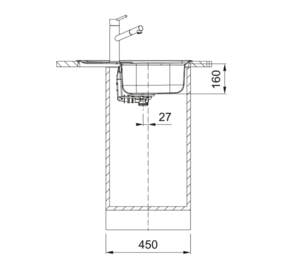 Franke SKX 611-62 nerūdijančio plieno plautuvė, ekscentrinis ventilis