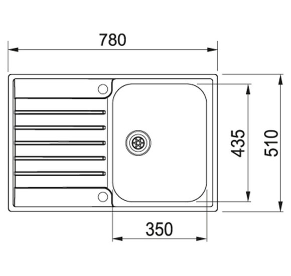 Franke AGX 211-78 G nerūdijančio plieno plautuvė, SlimTop (integruotas ekscentrinis ventilis)