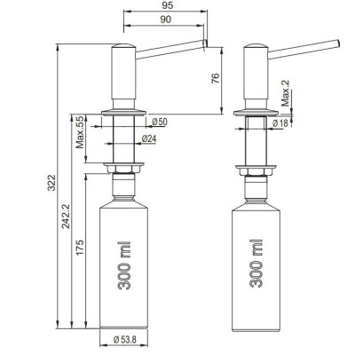 Franke Novita muilo dozatorius, spalva - nerūdijantis plienas