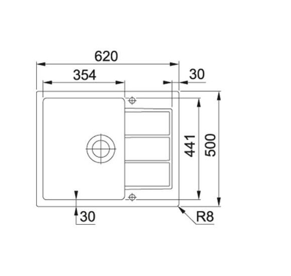 Franke S2D 611-62 tectonite plautuvė, užkemšamas ventilis, pasirenkama spalva