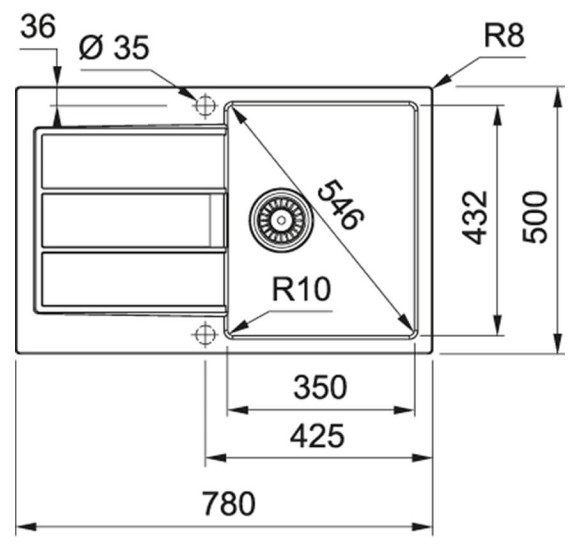 Franke S2D 611-78 tectonite plautuvė su užkemšamu ventiliu, pasirenkama spalva