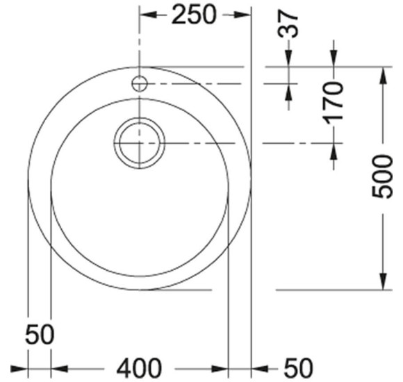 Tectonite apvali plautuvė Franke SINGLE 1, pasirenkama spalva