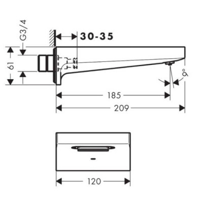 IŠPARDAVIMAS. Hansgrohe vonios pripildymo snapas Metropol 185mm