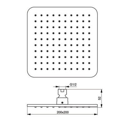 Ideal Standard Cube M1 stacionari dušo galva (20cm)