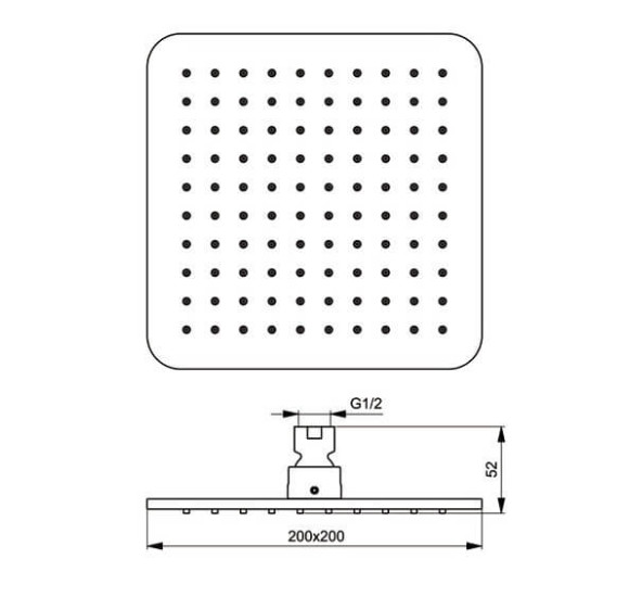 Ideal Standard Cube M1 stacionari dušo galva (20cm)