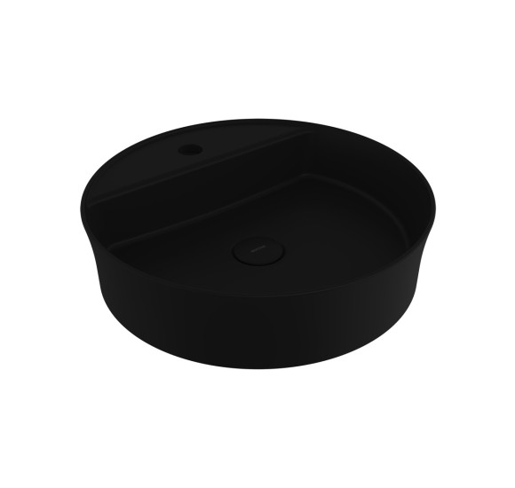 Bocchi Slim Line apvalus praustuvas su anga maišytuvui 45 cm, juodas