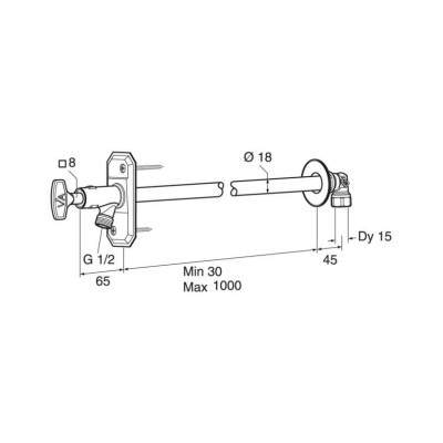 Lauko kranas Gustavsberg FG0105070 su raktu