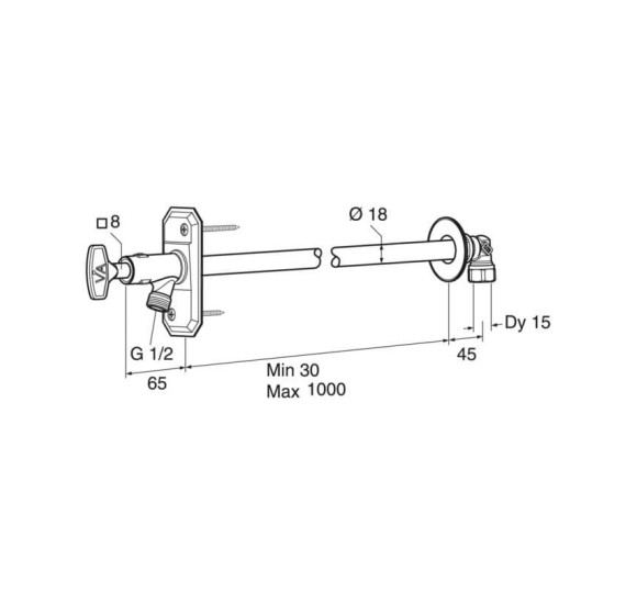 Lauko kranas Gustavsberg FG0105070 su raktu