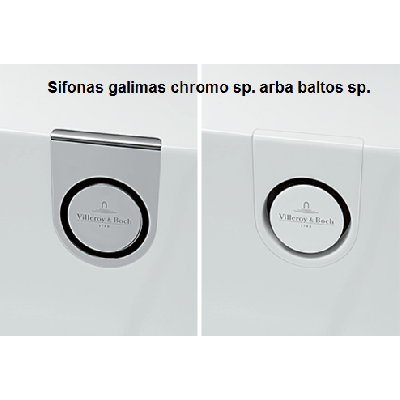 Villeroy&Boch Oberon 2.0 Quaryl® Vonia, 180x80cm, glaudžiama prie sienos