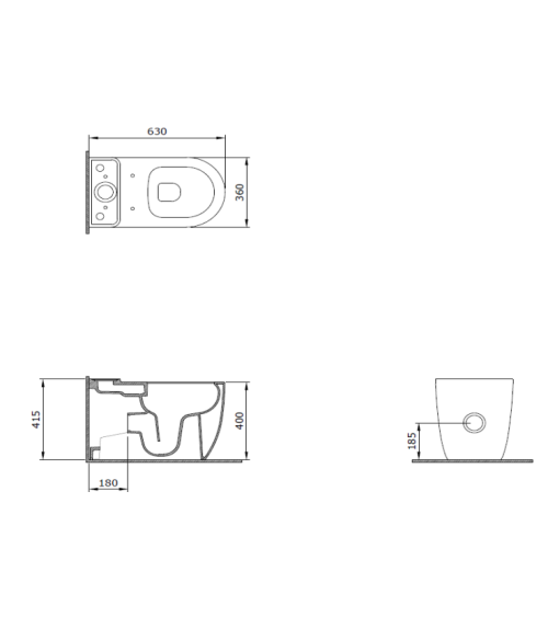 Bocchi Venezia Rimless pastatomo klozeto puodas