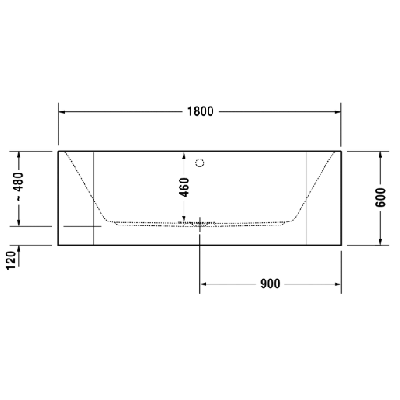 Duravit Happy D.2 akrilinė vonia su vientisa apdaila