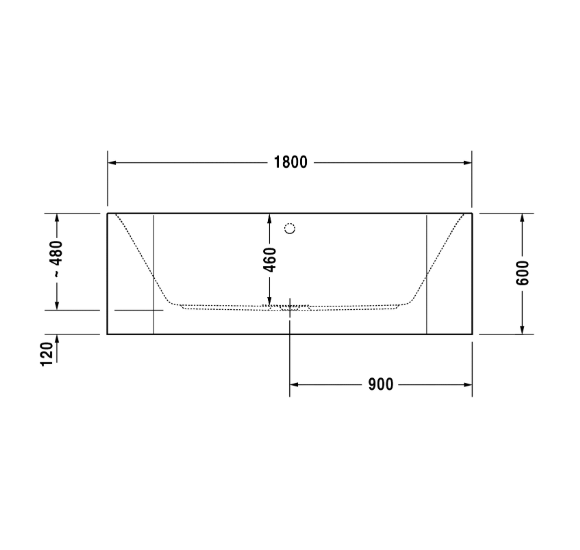 Duravit Happy D.2 akrilinė vonia su vientisa apdaila
