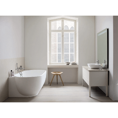 Duravit Luv prie sienos glaudžiama vonia DuraSolid® 1800x950