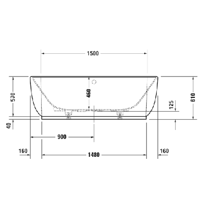 Duravit Luv prie sienos glaudžiama vonia DuraSolid® 1800x950