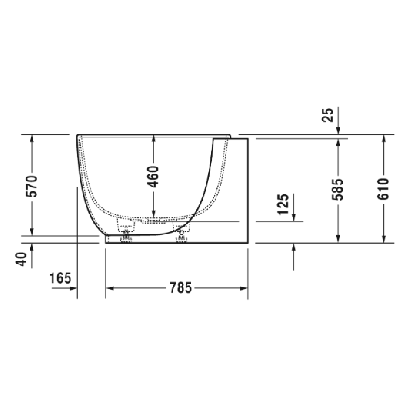 Duravit Luv prie sienos glaudžiama vonia DuraSolid® 1800x950