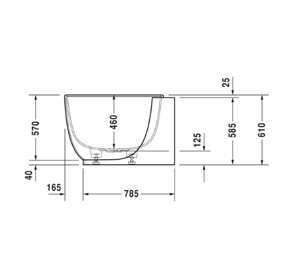 Duravit Luv prie sienos glaudžiama vonia DuraSolid® 1800x950