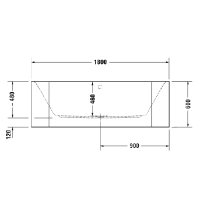 Duravit Happy D.2 prie sienos glaudžiama vonia su matine juoda apdaila 1800x800