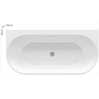 Ravak Freedom Wall 166x80 cm, glaudžiama prie sienos vonia, akrilas