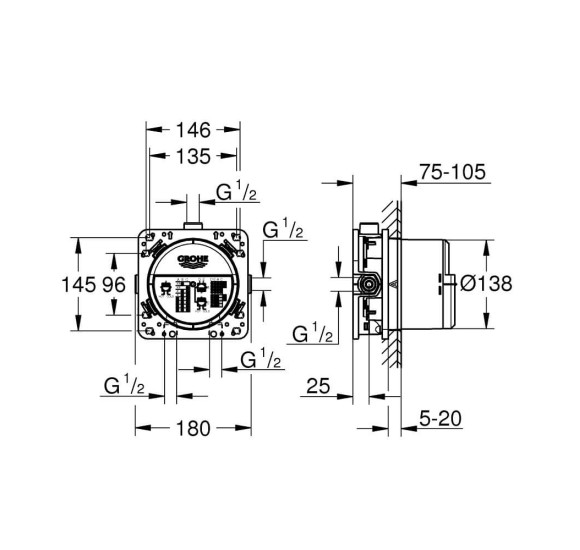 Potinkinė dėžutė Grohe Rapido SmartBox