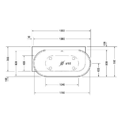 Akrilinė vonia Duravit Luv DuraSolid® 185x95cm