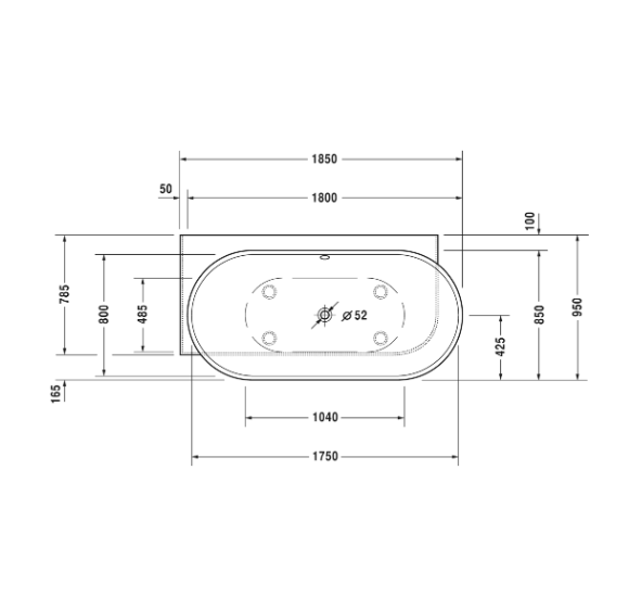 Akrilinė vonia Duravit Luv DuraSolid® 185x95cm