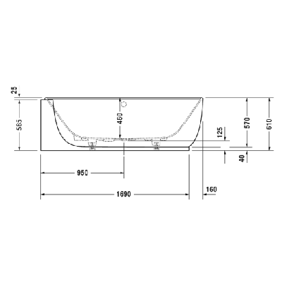 Akrilinė vonia Duravit Luv DuraSolid® 185x95cm