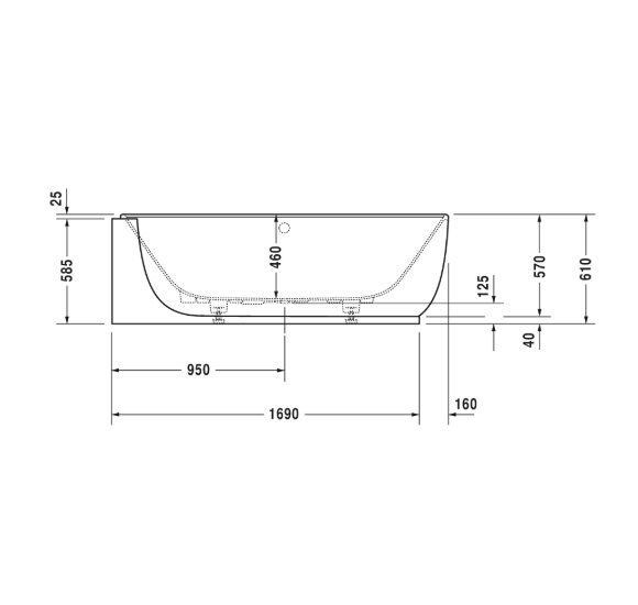 Akrilinė vonia Duravit Luv DuraSolid® 185x95cm