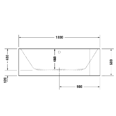 Akrilinė vonia su juoda apdaila Duravit Happy D.2 180x80cm