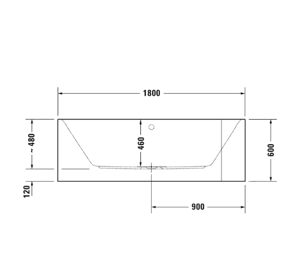 Akrilinė vonia su juoda apdaila Duravit Happy D.2 180x80cm