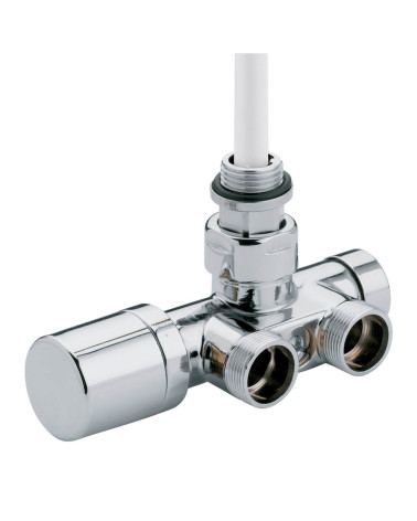 IŠPARDAVIMAS. Vožtuvas CHROM kampinis, vienv./dviv. sistemai 40 mm